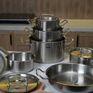 Bộ Nồi Fissler Profi Set 6 Vung Thép Siêu Cao Cấp Kèm Quánh Và Chảo Thép Không Gỉ GermanySnT HCM 70063
