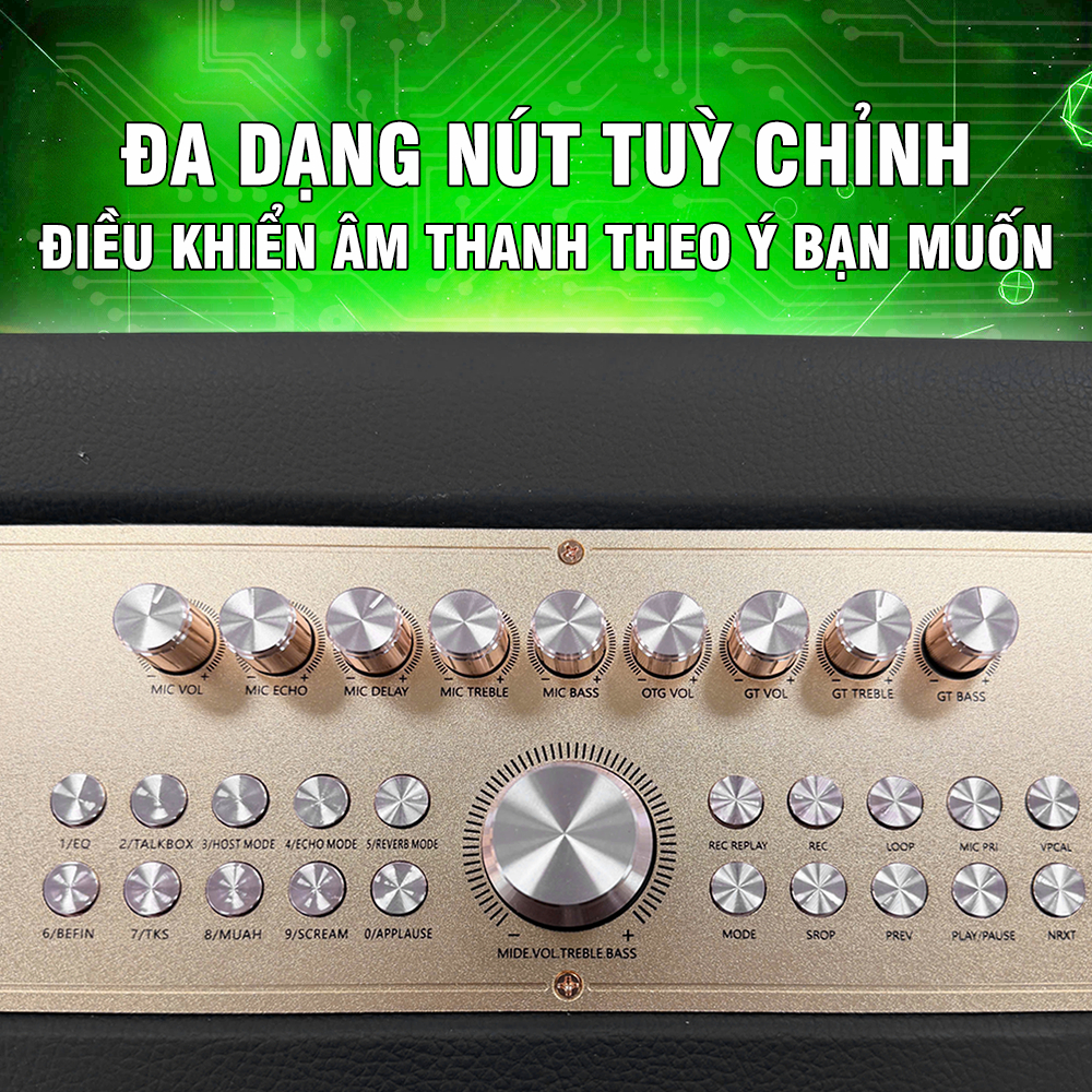Loa HYUNDAI Loa Karaoke Xách Tay H10, Công Suất Lớn 300W Kèm 2 Micro