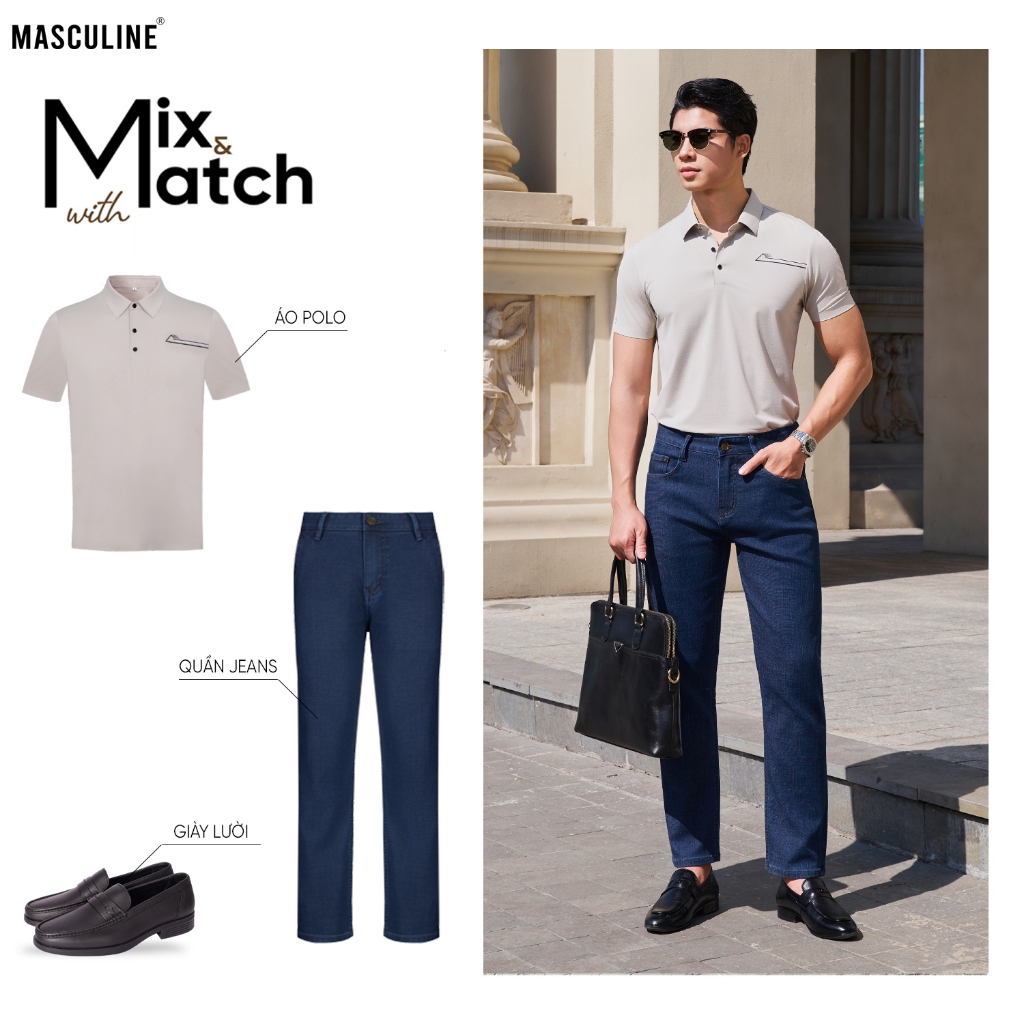 Áo polo nam MASCULINE APD602 form regular fit dáng thể thao, silk nylon spandex mềm mịn, sang trọng