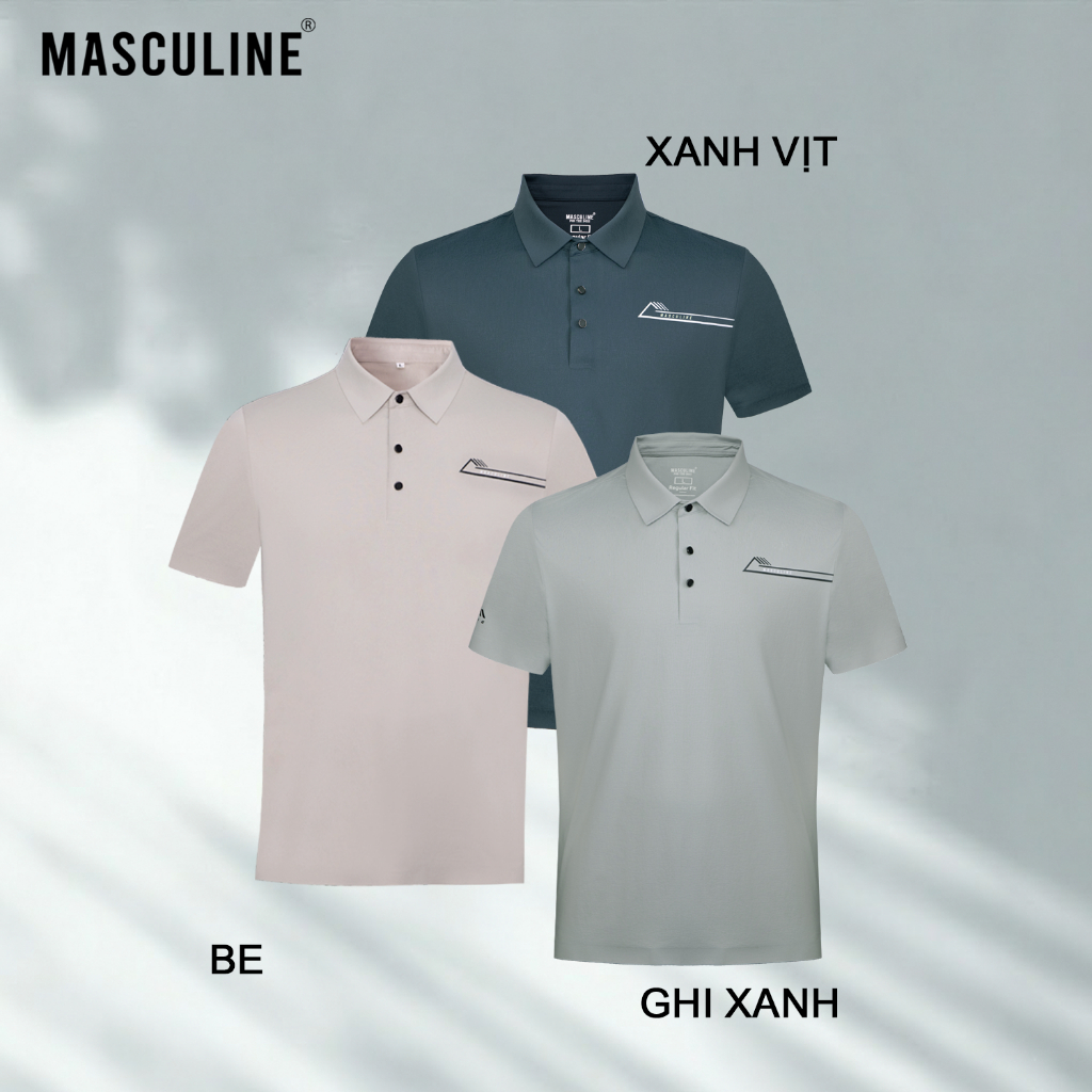 Áo polo nam MASCULINE APD602 form regular fit dáng thể thao, silk nylon spandex mềm mịn, sang trọng