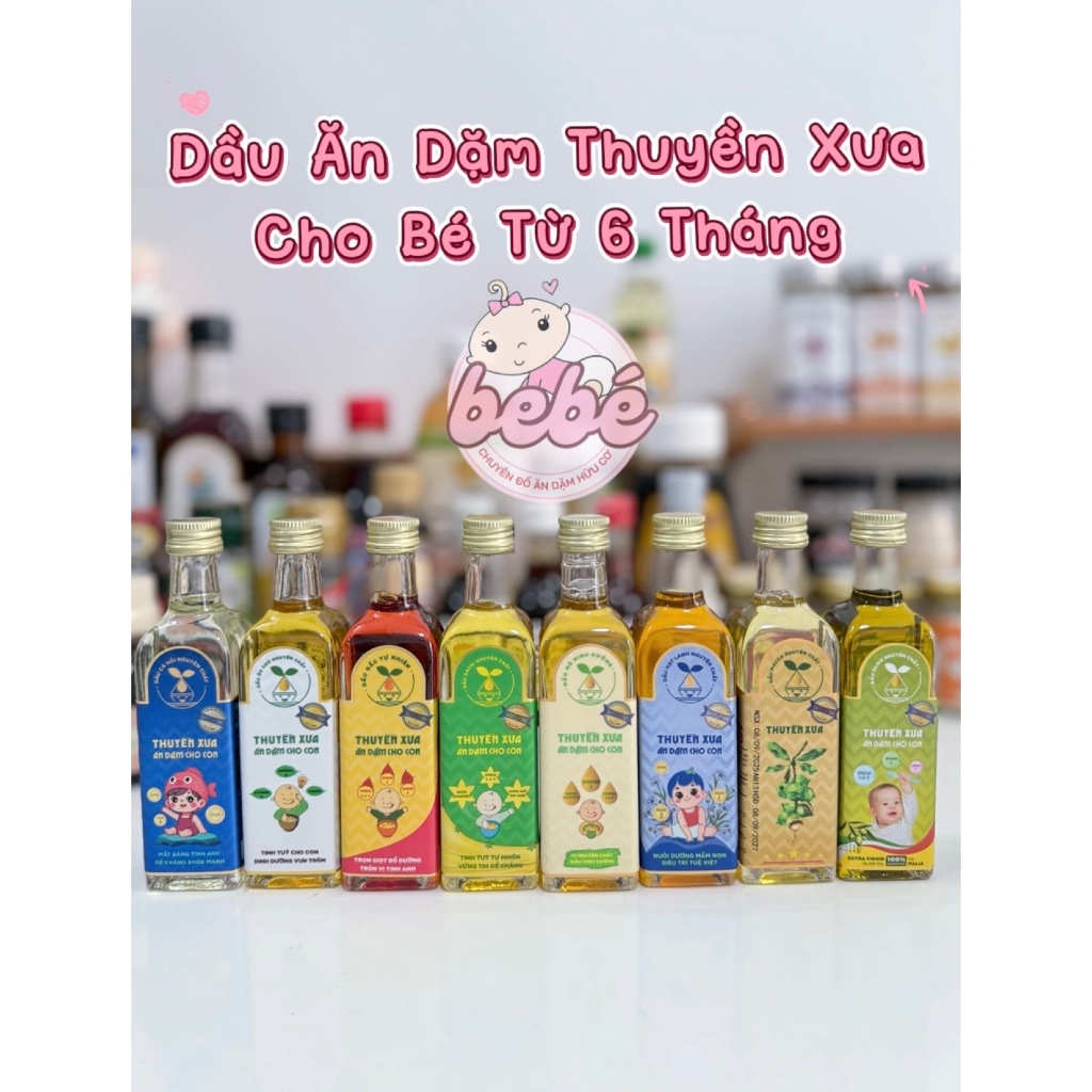Gia vị ăn dặm cho bé từ 6 tháng. Dầu ăn dặm, nêm Nhật, Thuyền Xưa, Anpaso, Mămmy, Sokfarm,…
