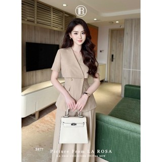 Set Áo Vest Cao Cấp Phối Quần Ống Rộng Sang Trọng LA ROSA Thiết Kế Phù Hợp Công Sở, Dự Tiệc,... S877