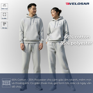 Áo Hoodie Nỉ Unisex VELOSAR Ấm áp, Form Rộng Basic, Chống Nhăn, Dễ Phối Đồ  LHO- 60001
