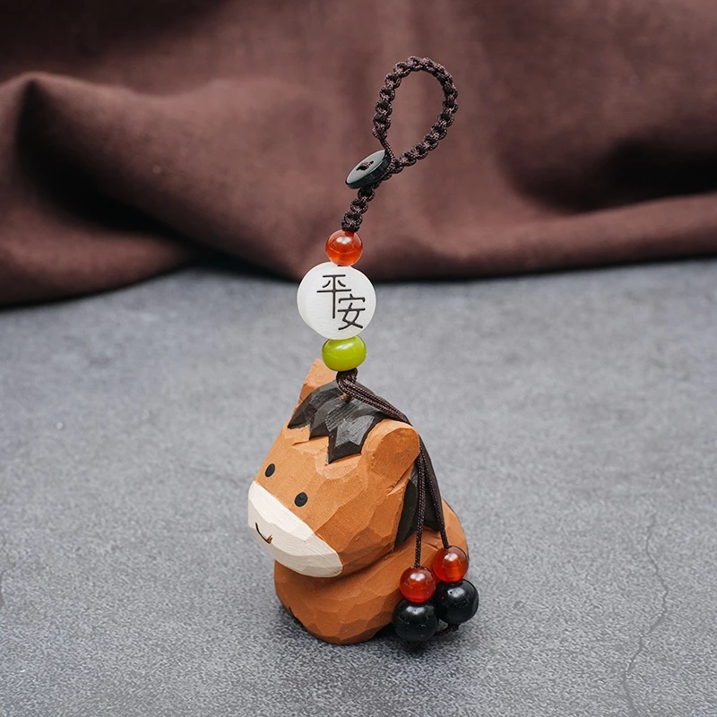 Móc khoá gỗ điêu khắc động vật dễ thương