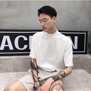 Áo thun cổ cao 5cm phong cách minimal style [ Chất liệu cotton 100% ]