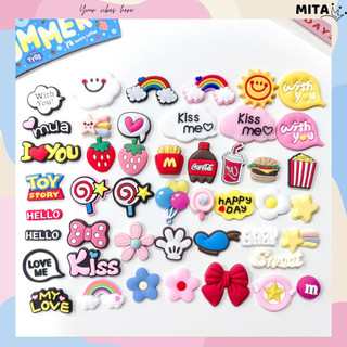Sticker, Charm 3D nhựa dẻo chủ đề Siêu charm bán lẻ DIY gắn Dép Sục, Cá Sấu JB-310 Mita