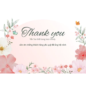 Thư cảm ơn , thẻ bảo hành shop Yến Tee