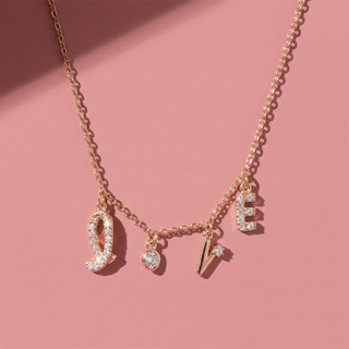 Dây chuyền bạc nữ LAMY Twinkling Love Necklace Rose Gold 6413