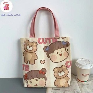 Túi Vải Canvas  Retro Thời Trang Dễ Thương Túi Tiện Ích Dạo Phố MEILI STORE