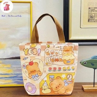 Túi Vải Canvas Honey -nhỏ- Dạo Phố Xinh Xắn Kiểu Dáng Basic MEILI STORE
