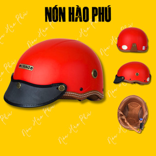 Nón bảo hiểm THỦ CÔNG VIKING01 nhựa abs lót nâu khóa sắt cao cấp Mũ bảo hiểm viền nâu nửa đầu nam nữ ảnh 5