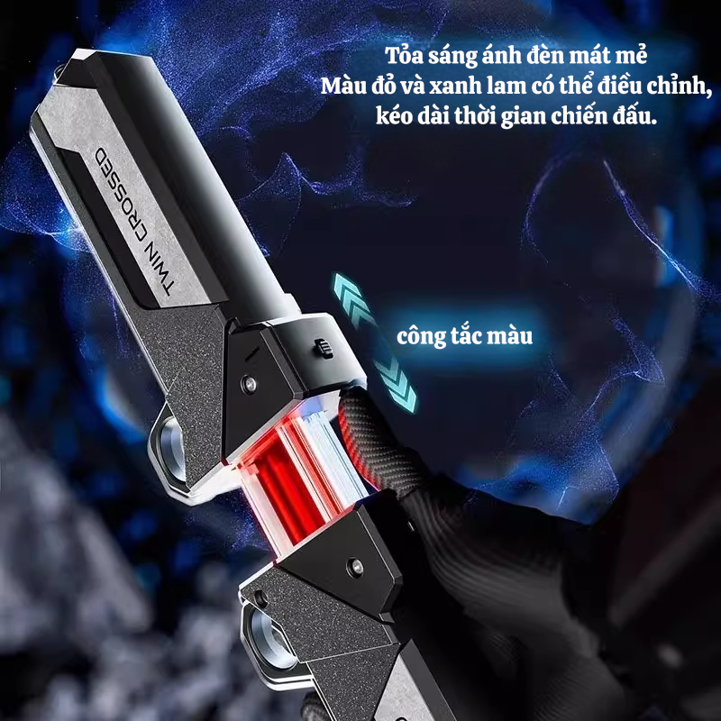 Kiếm Ánh Sáng Thu Gọn Twin Crossed – Lightsaber Phát Sáng Led, Ghép Kết Nối Kiếm Đôi