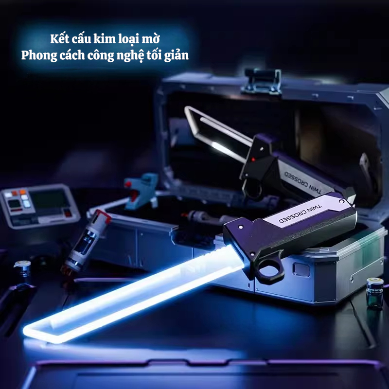Kiếm Ánh Sáng Thu Gọn Twin Crossed – Lightsaber Phát Sáng Led, Ghép Kết Nối Kiếm Đôi