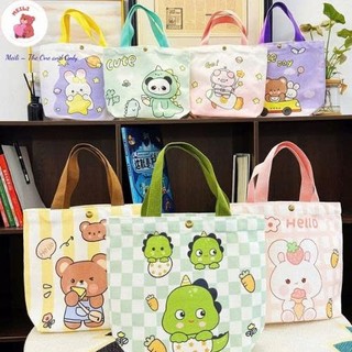 Túi Vải Canvas Hoạt Hình Cún Thời Trang Dễ Thương Túi Tiện Ích Dạo Phố MEILI STORE