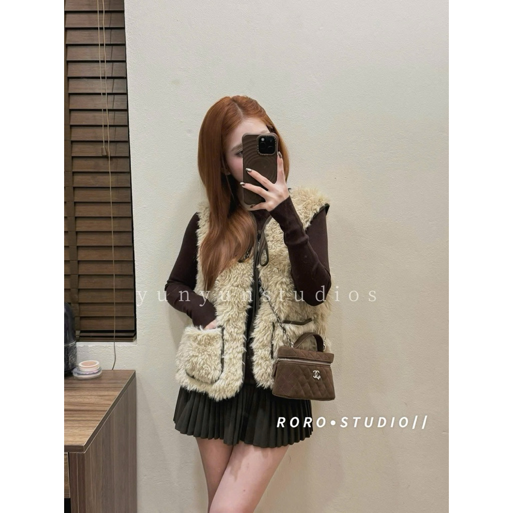 [𝐒𝐮𝐙𝐲] Áo Gile Lông Viền Nâu QCCC Loại 1 (Trên 50kg)