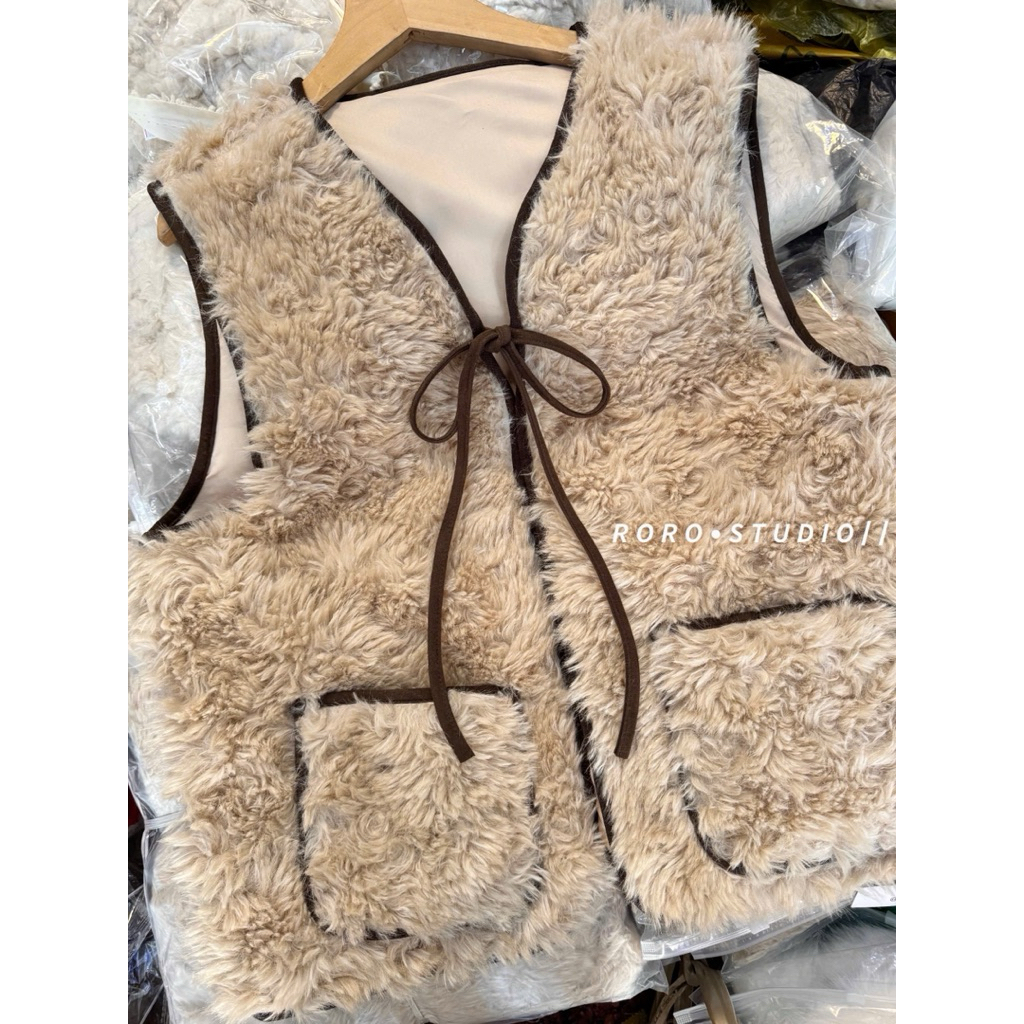 [𝐒𝐮𝐙𝐲] Áo Gile Lông Viền Nâu QCCC Loại 1 (Trên 50kg)