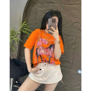 Áo phông in hình Ngựa Hoa, Áo chất cotton mát mịn