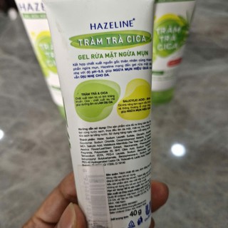 Combo 5 Tuýp Sửa Rửa Mặt Hazeline Ngừa Mụn Tràm Trà Cica 40g x 5-Hàng Khuyến mãi