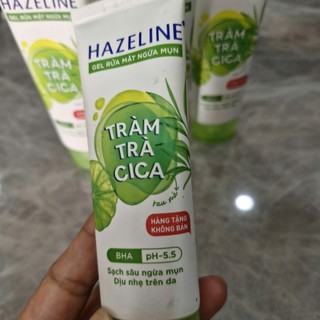 Combo 5 Tuýp Sửa Rửa Mặt Hazeline Ngừa Mụn Tràm Trà Cica 40g x 5-Hàng Khuyến mãi