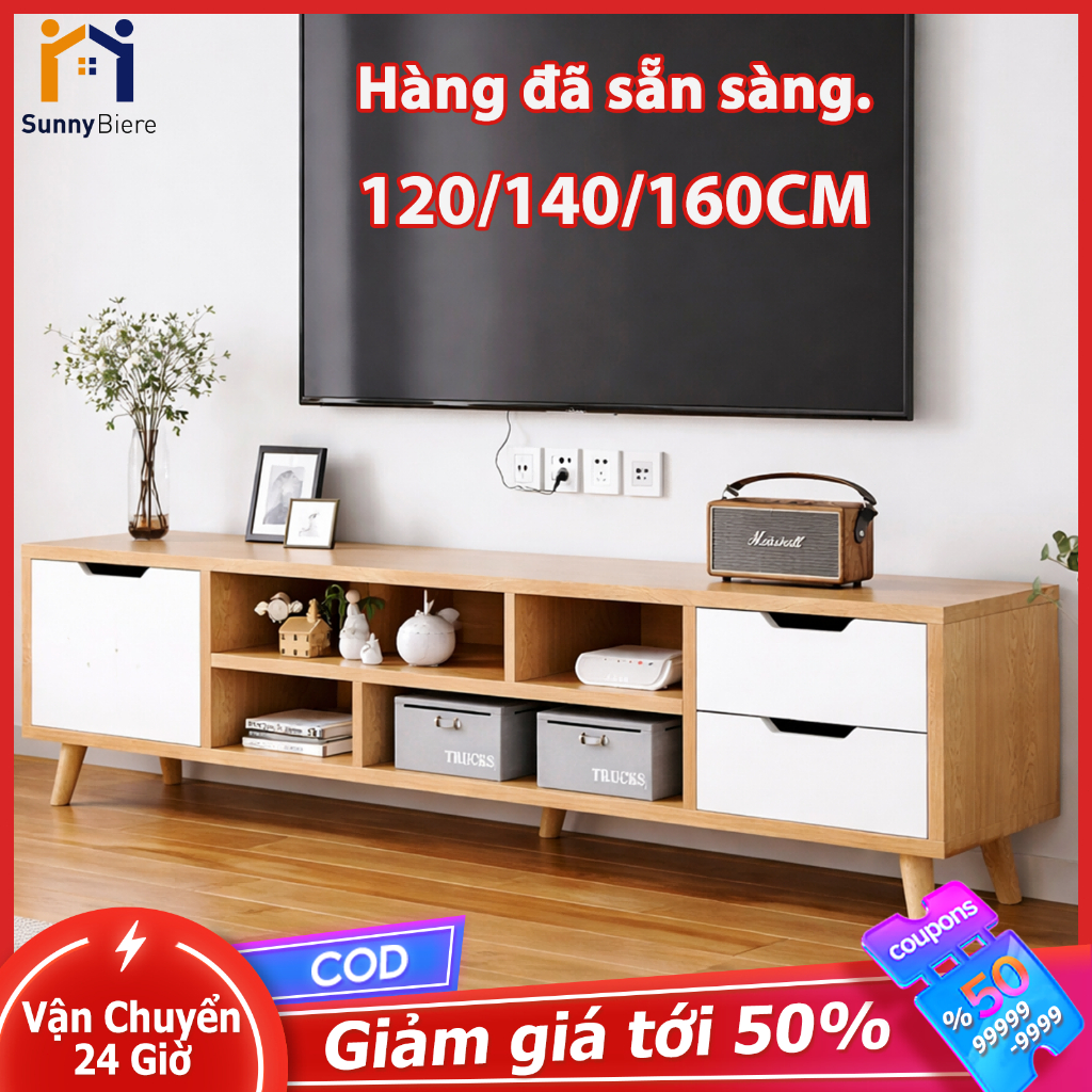 SUNNY Kệ tivi phòng khách gỗ 3 cánh hiện đại tiết kiệm không gian chắc chắn lưu trữ rộng