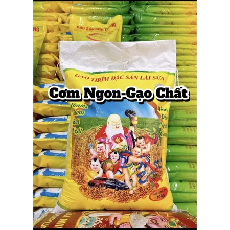 Gạo Lài Sữa:bao (10kg) Dẻo Nhiều Tơi Cơm Mềm Cơm Thơm Nhiều.Ăn Cơm Trang Canh ăn Hợp Luôn