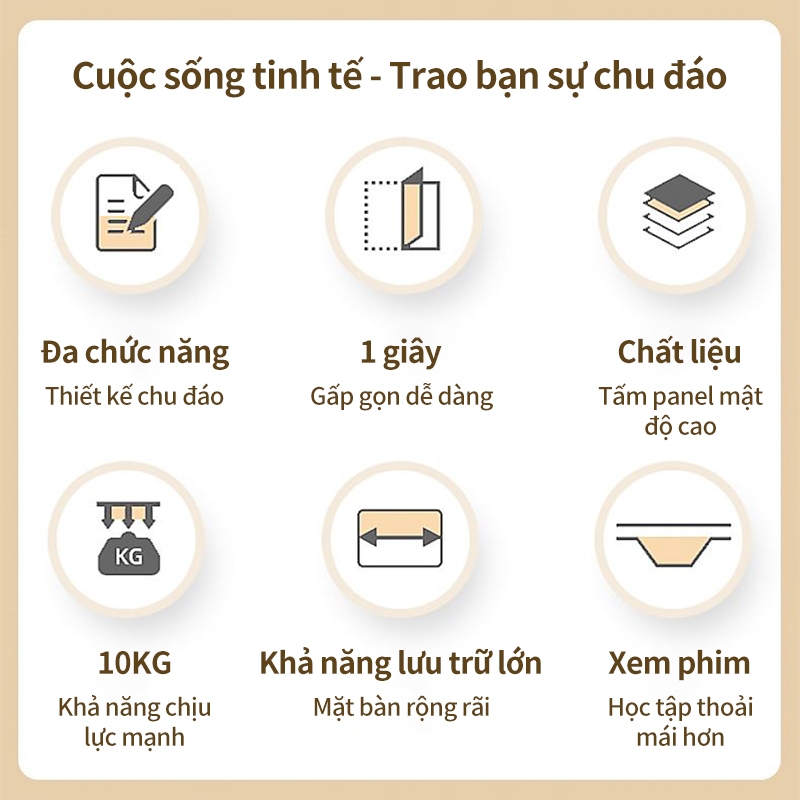 Bàn học di động cho người lười, bàn trên giường ký túc xá, bàn gấp gọn cho phòng thuê | BigBuy360 - bigbuy360.vn