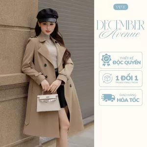 Áo Khoác Trench Coat Nữ Thiết Kế YAME Măng Tô Vải Kaki Nhiều Màu Dày Dặn Kèm Đai Sang Trọng YAK804