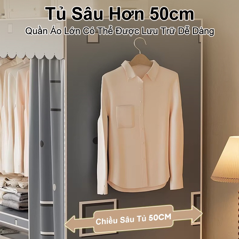𝐎𝐥𝐢𝐟𝐞 Tủ quần áo vải khung thép Không cần cài đặt tủ đựng quần áo Gấp Gọn tủ vải đựng quần áo kệ quần áo lắp ráp