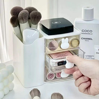 Hộp Đựng Mỹ Phẩm Để Bàn Đa Năng Xoay Tròn .Khay Nhưa Đựng Đồ Văn Phòng Bàn Học
