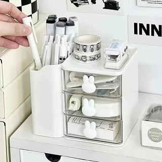 Hộp Đựng Mỹ Phẩm Để Bàn Đa Năng Xoay Tròn .Khay Nhưa Đựng Đồ Văn Phòng Bàn Học