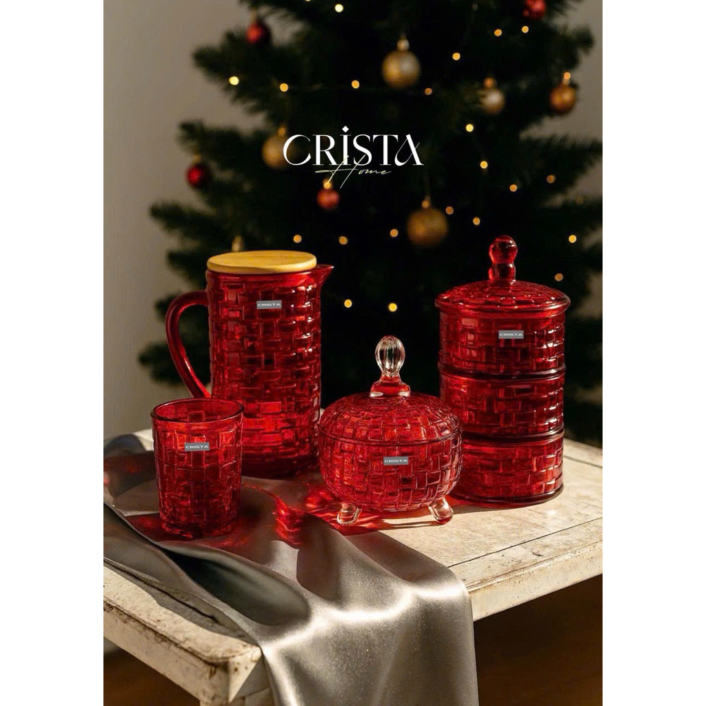 Hũ Đựng Mứt 3 Tầng Vân Caro Crista Home