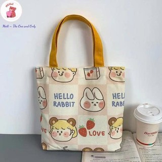 Túi Vải Canvas  Retro Thời Trang Dễ Thương Túi Tiện Ích Dạo Phố MEILI STORE