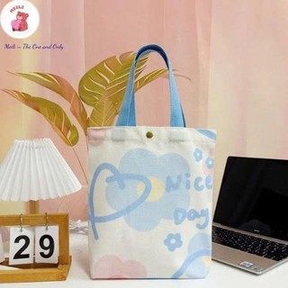 Túi Vải Canvas Thời Trang Dễ Thương Túi Tiện Ích Dạo Phố MEILI STORE