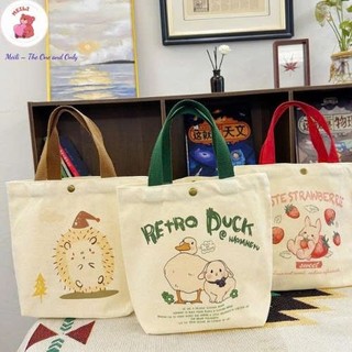 Túi Vải Canvas Thời Trang Dễ Thương Túi Tiện Ích Dạo Phố MEILI STORE