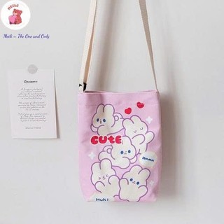 Túi Vải Canvas Thời Trang Dễ Thương Túi Tiện Ích Dạo Phố MEILI STORE