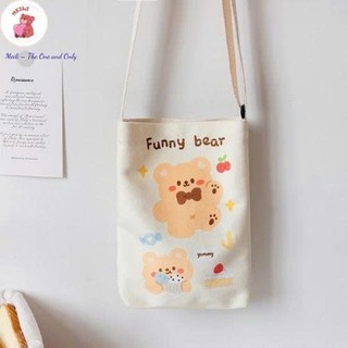 Túi Vải Canvas Thời Trang Dễ Thương Túi Tiện Ích Dạo Phố MEILI STORE