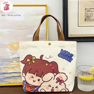 Túi Vải Canvas Thời Trang Wow Sweet Dễ Thương Túi Tiện Ích Dạo Phố MEILI STORE