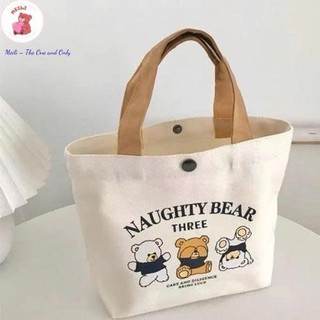 Túi Vải Canvas Thời Trang Cute Cat Dễ Thương Túi Tiện Ích Dạo Phố MEILI STORE