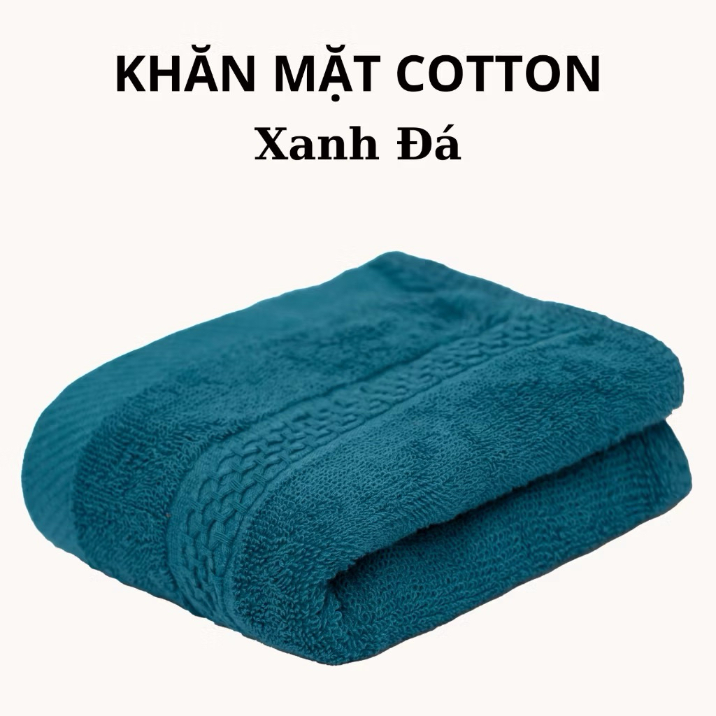 Khăn Mặt Cotton 100%, 30x50cm Mềm Mại, Thấm Hút Nhanh, An Toàn Cho Da