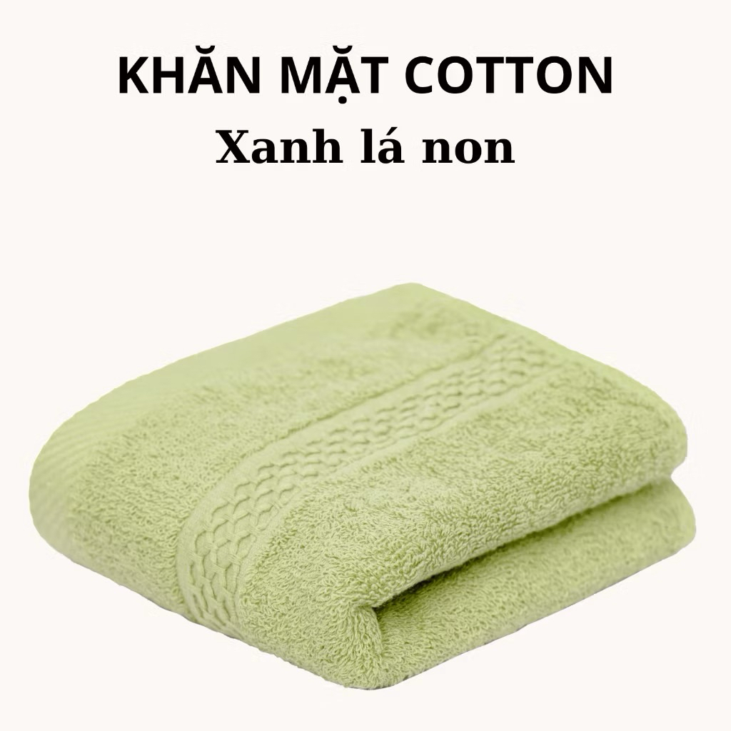 Khăn Mặt Cotton 100%, 30x50cm Mềm Mại, Thấm Hút Nhanh, An Toàn Cho Da