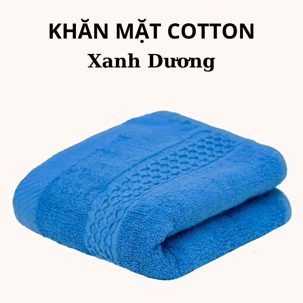 Khăn Mặt Cotton 100%, 30x50cm Mềm Mại, Thấm Hút Nhanh, An Toàn Cho Da