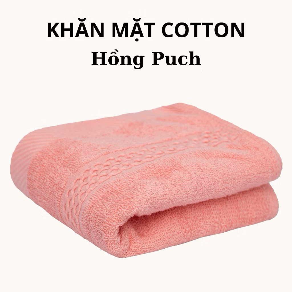Khăn Mặt Cotton 100%, 30x50cm Mềm Mại, Thấm Hút Nhanh, An Toàn Cho Da
