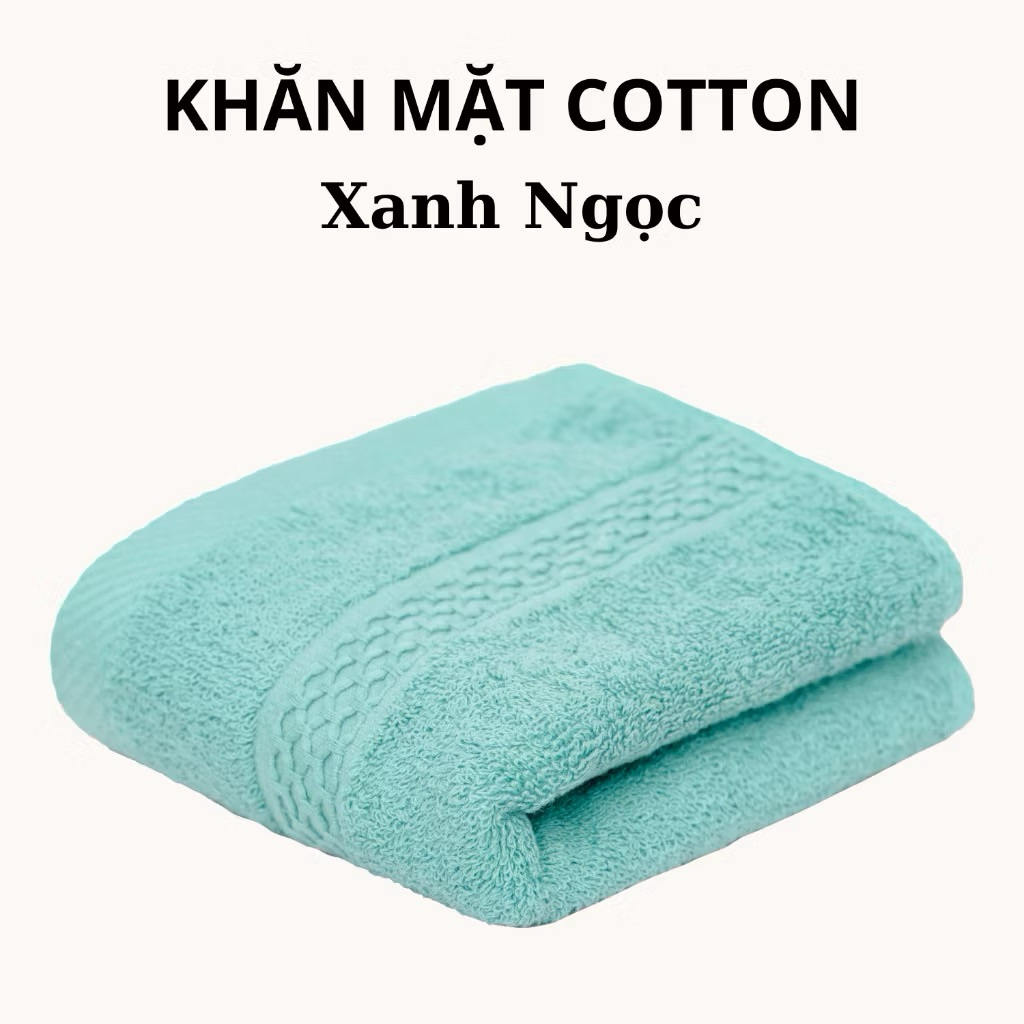 Khăn Mặt Cotton 100%, 30x50cm Mềm Mại, Thấm Hút Nhanh, An Toàn Cho Da