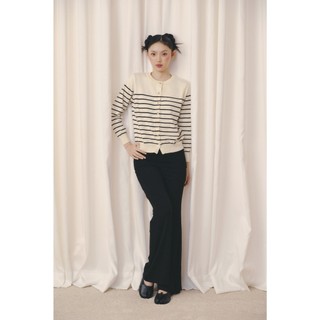 Áo len OLV cardigan kẻ sọc trẻ trung Ivory Striped Buttoned Knit Top phù hợp dịp thu đông OLV