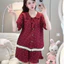 Bộ Đồ Ngủ Nữ JUSOKA Pijama Cổ Sen Vạt Ren Trắng Chất Đũi Hàn Siêu Xinh DU01 Nhiều Họa Tiết Dễ Thương