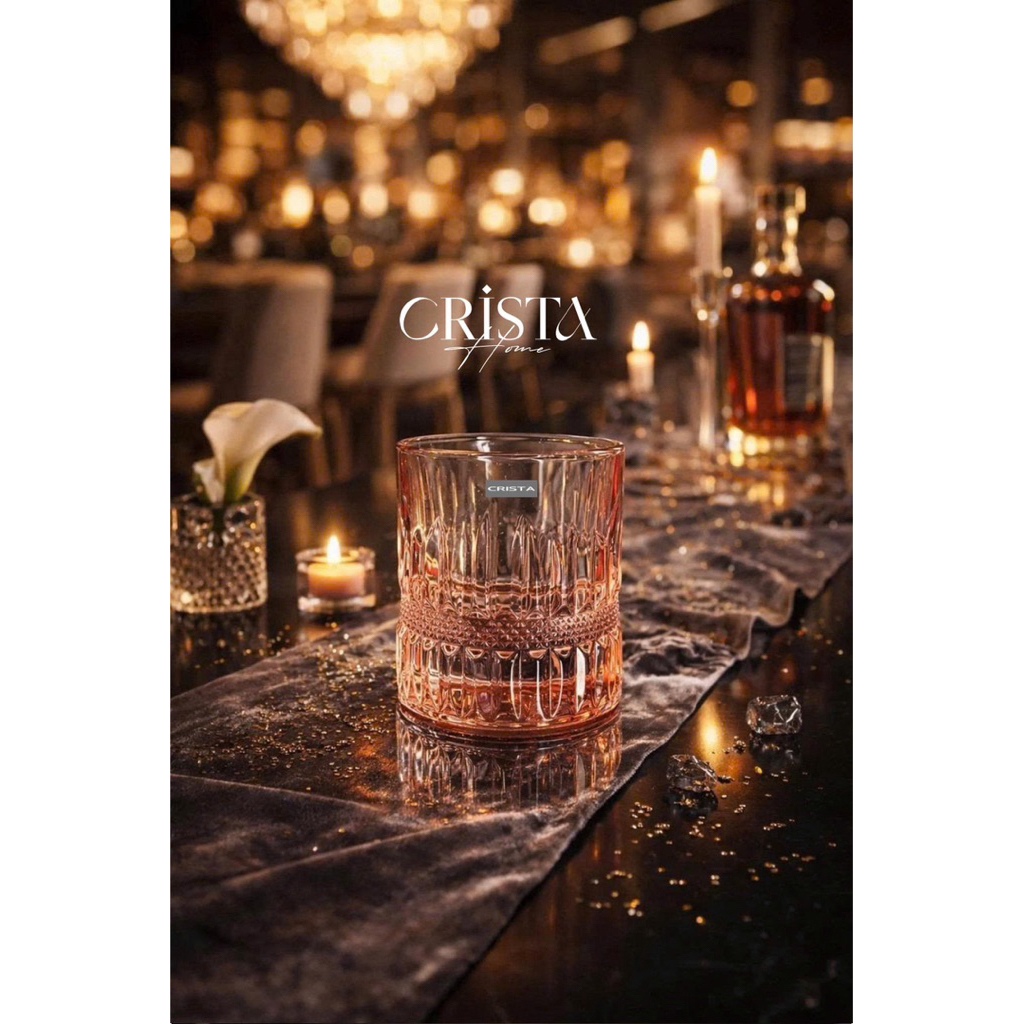 Bộ 6 Cốc Whisky 195ml Crista Home – Thủy Tinh Màu Cao Cấp