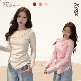 ̣̣̣Áo thun nữ trễ vai lệch sang chảnh, chất tăm lông  mềm co giãn AOT029