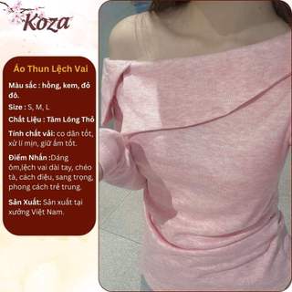 ̣̣̣Áo thun nữ trễ vai lệch sang chảnh, chất tăm lông  mềm co giãn AOT029