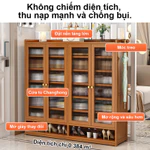 tủ giày bằng gỗ tủ giày 6/7/8 tầng Chiều cao kệ có thể điều chỉnh Chống bụi và bền Dung lượng lớn, tiết kiệm không gian — ảnh 2