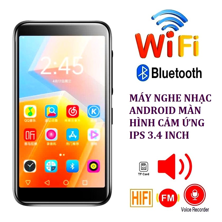Máy Nghe Nhạc Android M8 IPS Cảm Ứng 3.4 Inch Bộ Nhớ 128GB Wifi ...